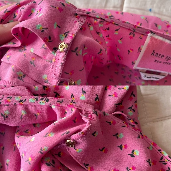 Kate Spade New Meadow Faux Wrap Wrap Dress 0 Floral Pink - Picture 13 of 15